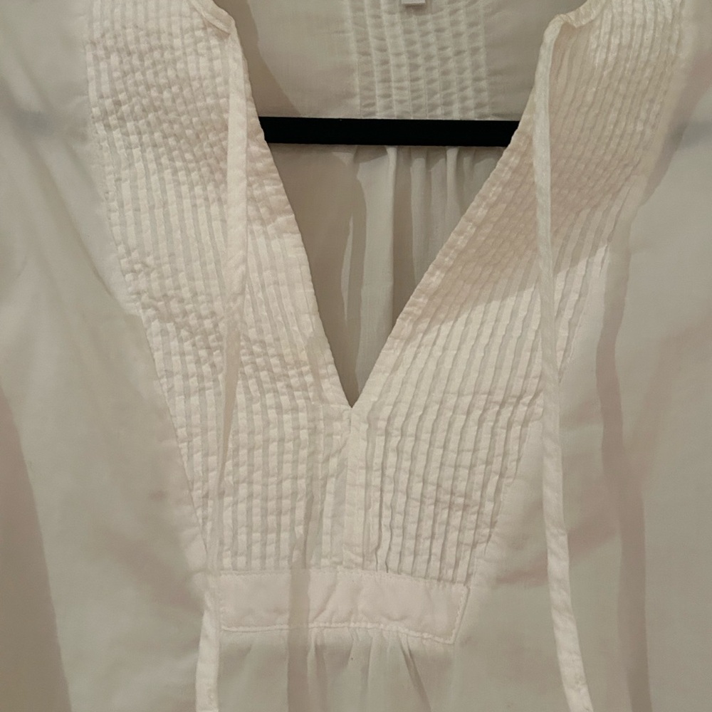 Vince White Blouse with Pintuck Detail - Picture 3 of 4